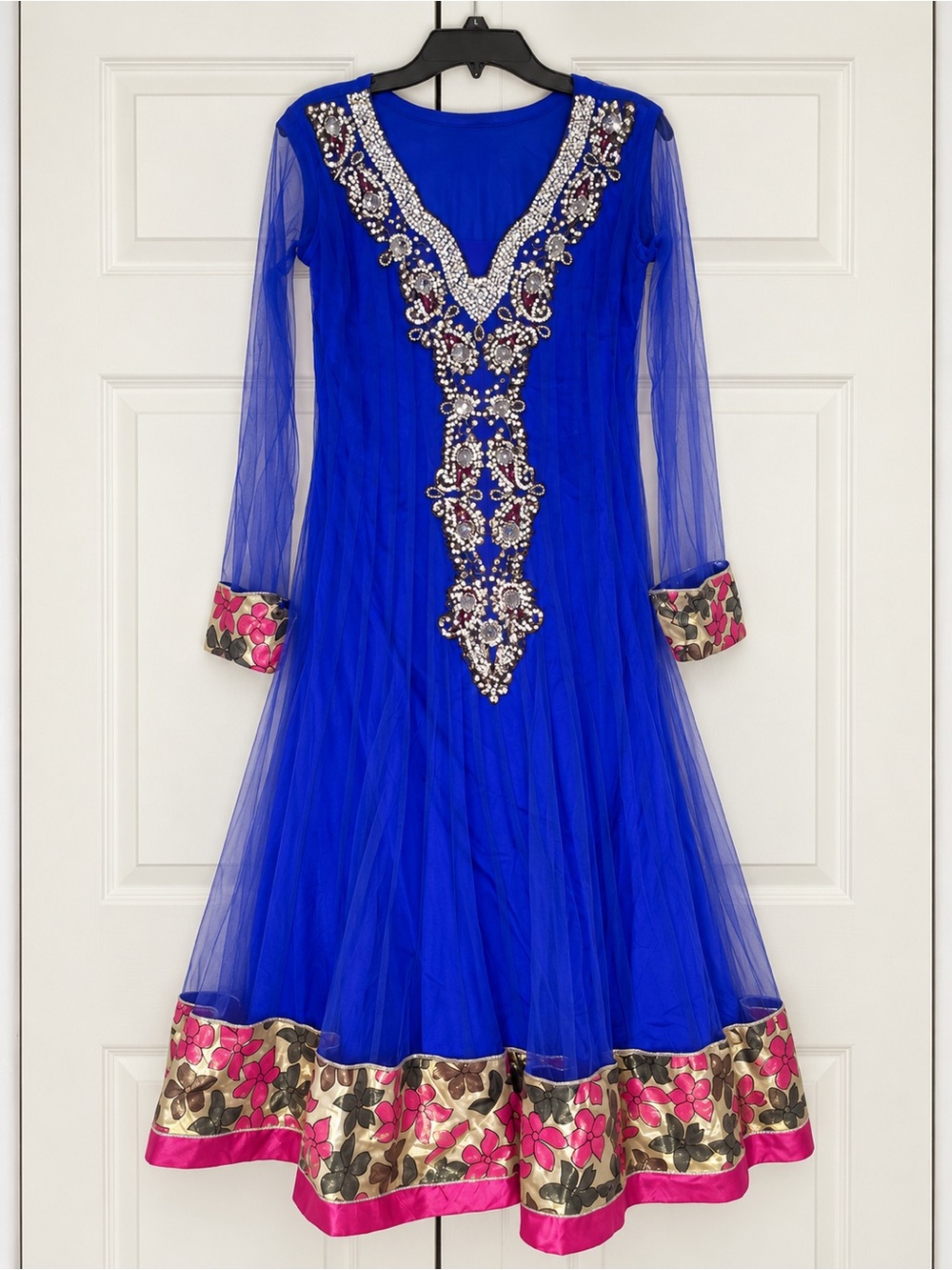 Girls Royal Blue Embellished Party Dress